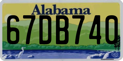 AL license plate 67DB740