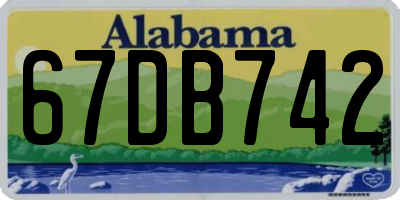 AL license plate 67DB742