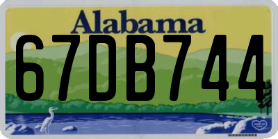 AL license plate 67DB744