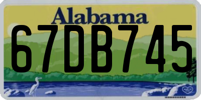 AL license plate 67DB745