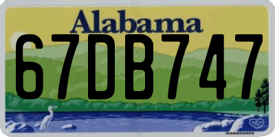 AL license plate 67DB747
