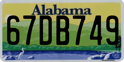 AL license plate 67DB749