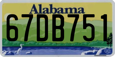 AL license plate 67DB751