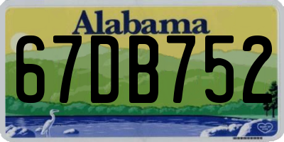 AL license plate 67DB752