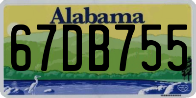 AL license plate 67DB755