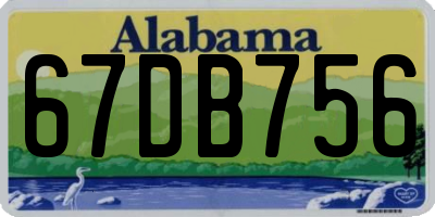 AL license plate 67DB756