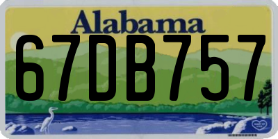 AL license plate 67DB757
