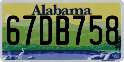 AL license plate 67DB758
