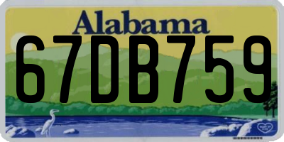 AL license plate 67DB759