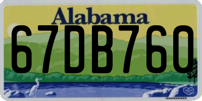 AL license plate 67DB760
