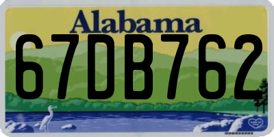 AL license plate 67DB762