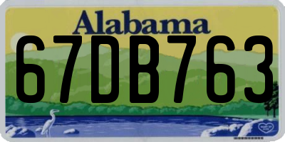AL license plate 67DB763
