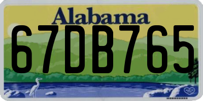 AL license plate 67DB765