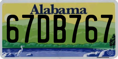 AL license plate 67DB767