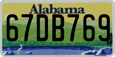 AL license plate 67DB769
