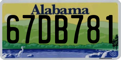 AL license plate 67DB781