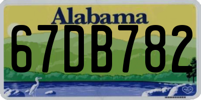 AL license plate 67DB782