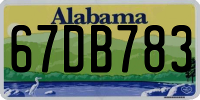 AL license plate 67DB783