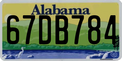 AL license plate 67DB784