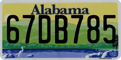 AL license plate 67DB785