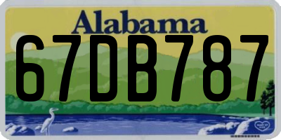 AL license plate 67DB787