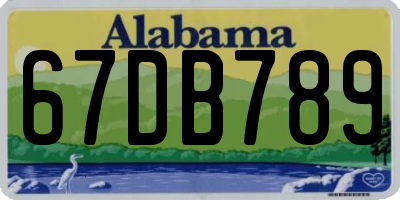 AL license plate 67DB789
