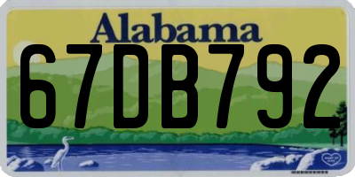 AL license plate 67DB792