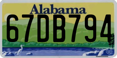 AL license plate 67DB794