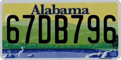 AL license plate 67DB796