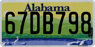 AL license plate 67DB798