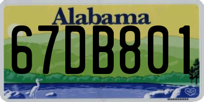AL license plate 67DB801