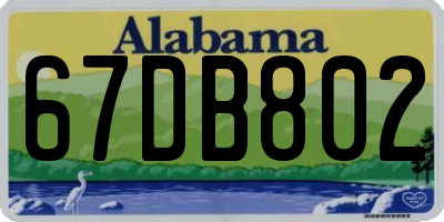 AL license plate 67DB802