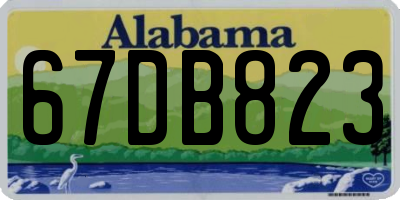AL license plate 67DB823
