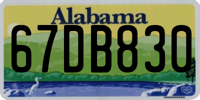 AL license plate 67DB830