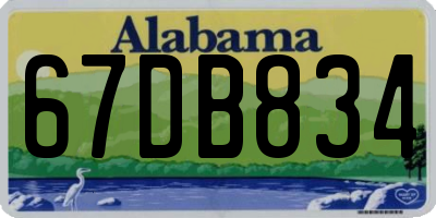 AL license plate 67DB834