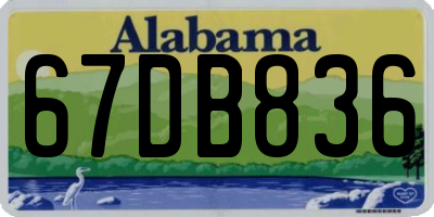AL license plate 67DB836