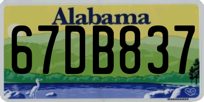 AL license plate 67DB837