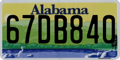 AL license plate 67DB840