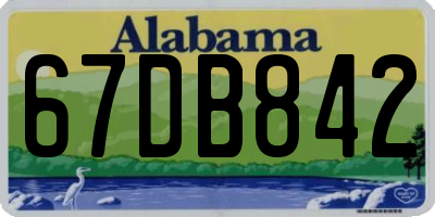 AL license plate 67DB842