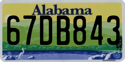AL license plate 67DB843