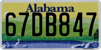 AL license plate 67DB847