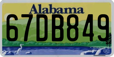 AL license plate 67DB849