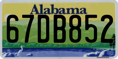 AL license plate 67DB852