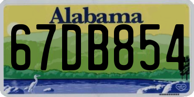 AL license plate 67DB854