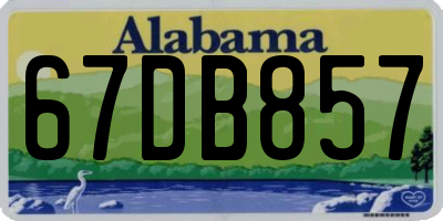 AL license plate 67DB857