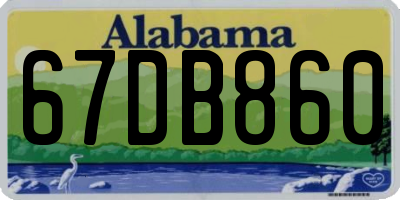 AL license plate 67DB860