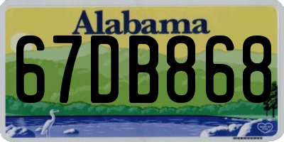 AL license plate 67DB868