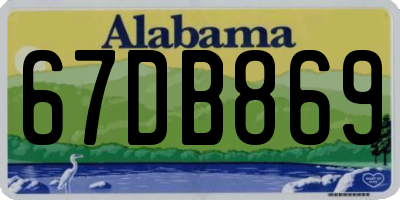 AL license plate 67DB869
