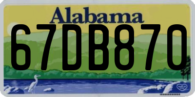 AL license plate 67DB870