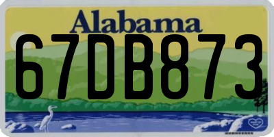 AL license plate 67DB873